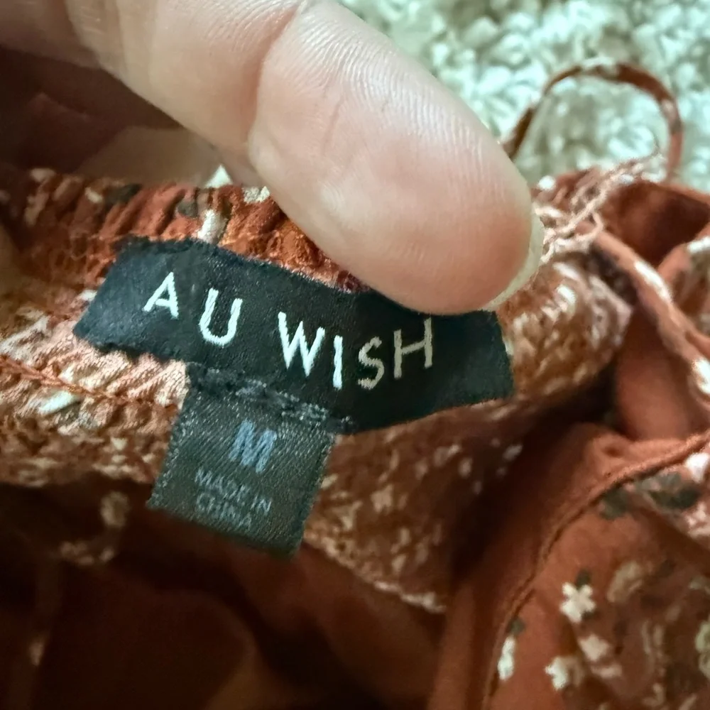 As U Wish Rust Floral Garment jumper jumpsuit fall farmhouse style - Picture 7 of 7
